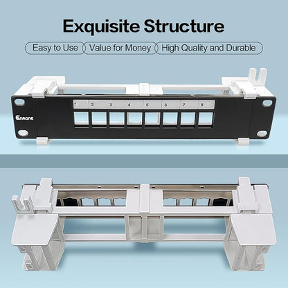 8 Port Blank Keystone Patch Panel Wall Mount 10inch - Image 7