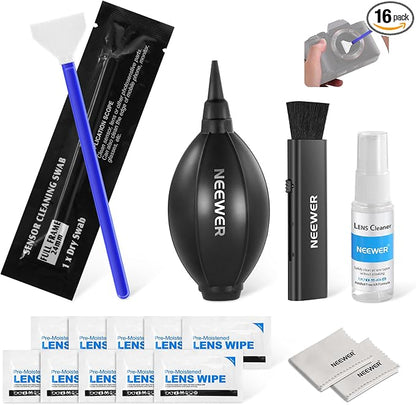 NEEWER 16 in 1 Camera Lens Cleaning Kit, 1x Brush + 1x Air Blower + 1x Cleaning by Neewer
