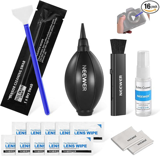 NEEWER 16 in 1 Camera Lens Cleaning Kit, 1x Brush + 1x Air Blower + 1x Cleaning by Neewer