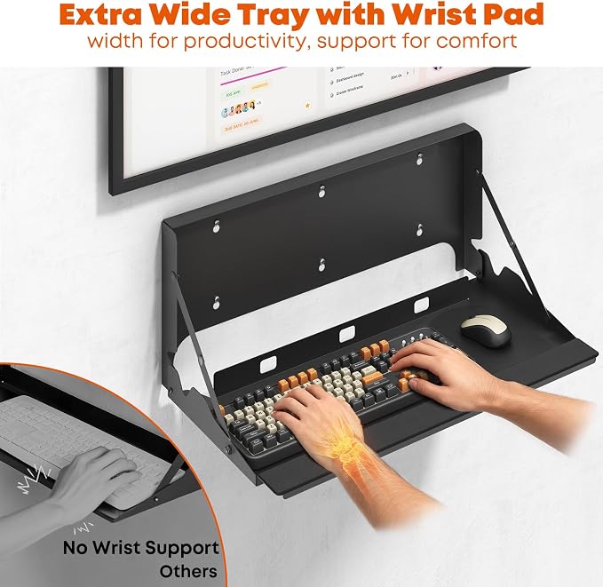 Flip Down Keyboard Tray Wall-Mount - Image 3