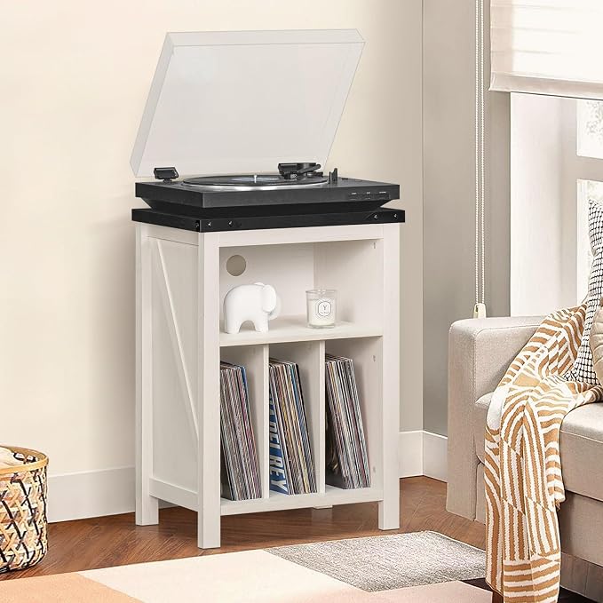 Record Player Stand with Vinyl Record Storage Holds up to 160 Albums, Large - Image 8