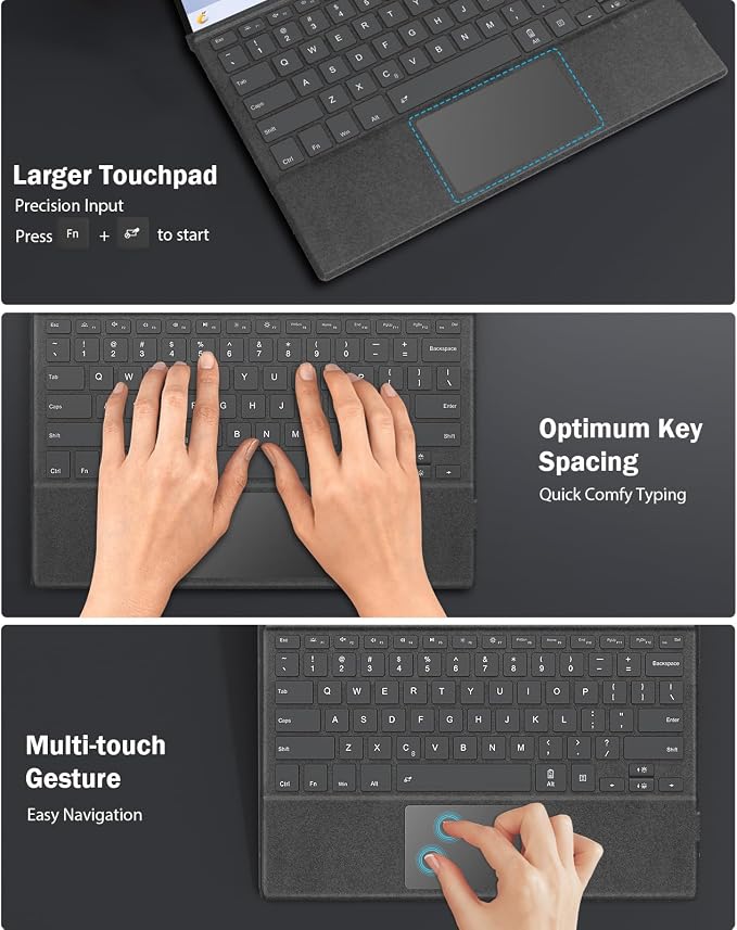 MoKo Microsoft Surface Pro 7/Pro 6/Surface Pro 5/Pro 4/Pro 3 Type Cover - Image 5