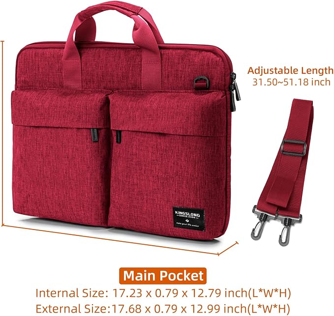 KINGSLONG Slim 17.3 inch Laptop Bag Sleeve Carrying Case - Image 5
