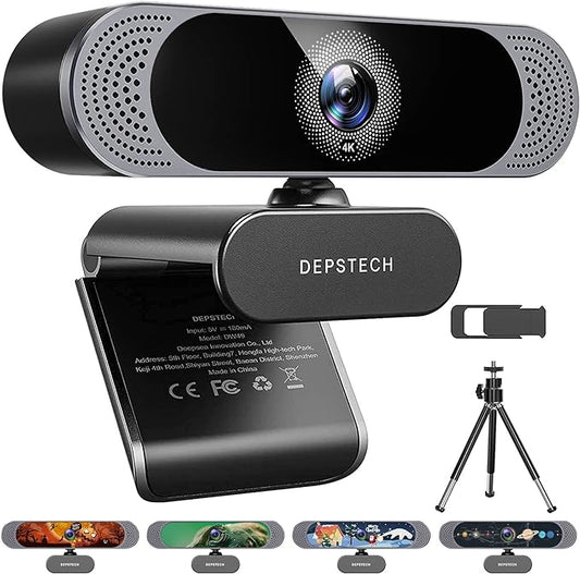 DEPSTECH 4K Webcam, DW49 HD 8MP Equipped by DEPSTECH