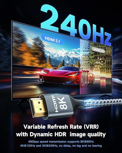 ARISKEEN 8K HDMI Cable 3FT 2-Pack, 48Gbps High Speed HDMI 2.1 Cable, 8K 60Hz - Image 7