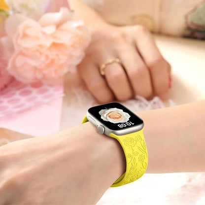 SNBLK 6 Pack Floral Engraved Bands Compatible - Image 6