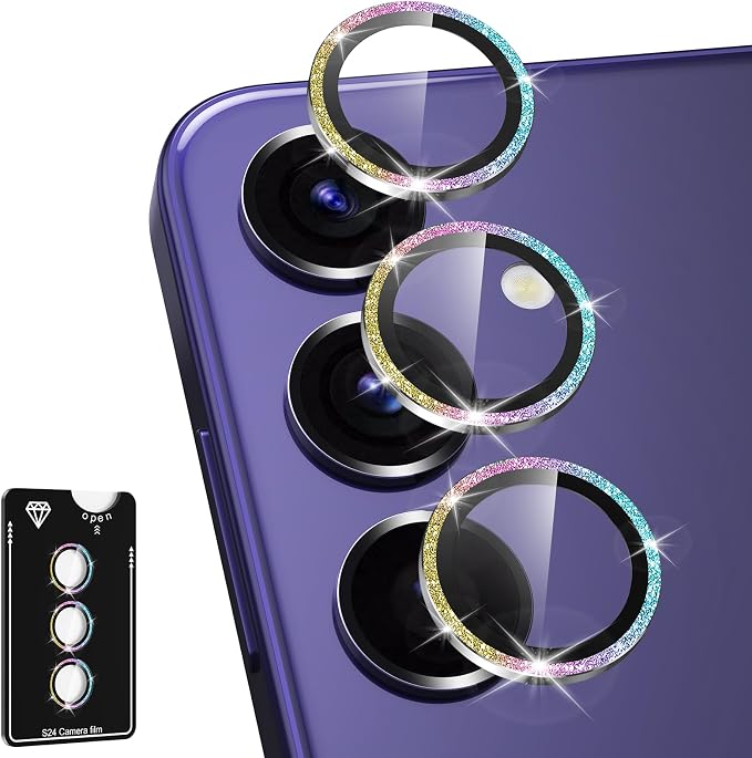 for Samsung Galaxy S24 Camera Lens Protector, Individual Metal Ring Tempered by Btscase