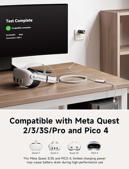 JSAUX Link Cable 16FT with Charging Compatible with Meta Quest 3S/Quest3/2/Pro - Image 4