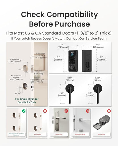 DESLOC Smart Lock D110 Plus, WiFi Fingerprint Smart Front Door Lock - Image 8