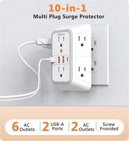USB Wall Charger Power Strip Surge Protector - Image 2