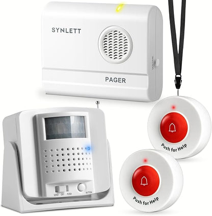 Caregiver Pager Wireless Call Buttons Motion Sensor Alarm Indoor by SYNLETT