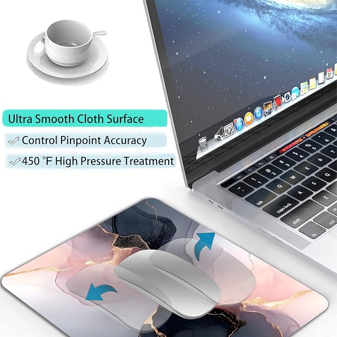 Black Rose Gold Marble Custom Mouse Pad - Image 4