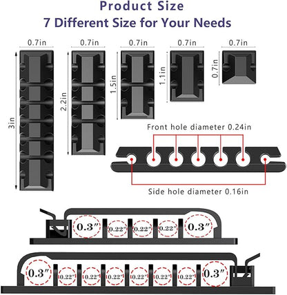 ELII 327 PCS Cable Management Kit 4 Cable Cable Sleeves, 65 Cable Clips - Image 5