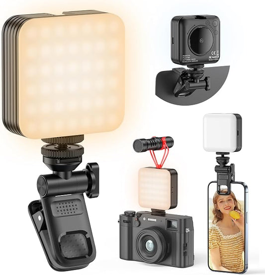 80 LED Selfie Light with 3 Modes, Portable Phone Light with Clip & 1/4 in Screw by SelfieShow