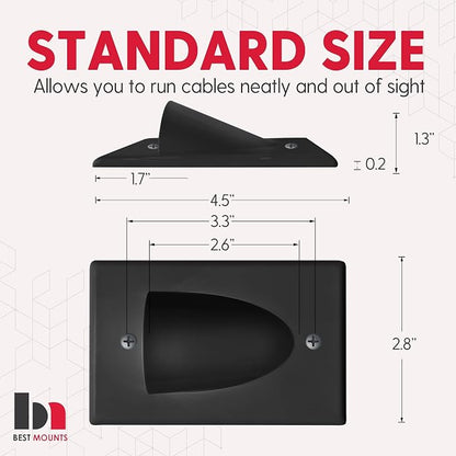 BestMounts - 1 Pack In Wall Cable Management Kit - Recessed Wall Plate Cable - Image 4