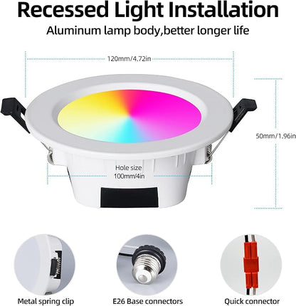 ZigBee 3.0 Recessed Lights RGBWW Smart LED Downlight 4 Inch Work - Image 7