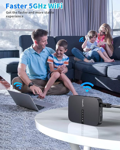 NewQ Filehub AC750 Travel Router: Portable Hard Drive SD Card Reader & Mini - Image 7