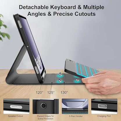 Keyboard Case for Samsung Galaxy Tab A9 Plus 5G 11 inch 2023, 7 Color Backlit - Image 4
