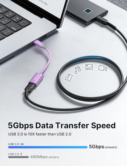 JSAUX USB C to USB 3.0 Adapter, USB C Male to USB Female OTG Cable Adapter - Image 2