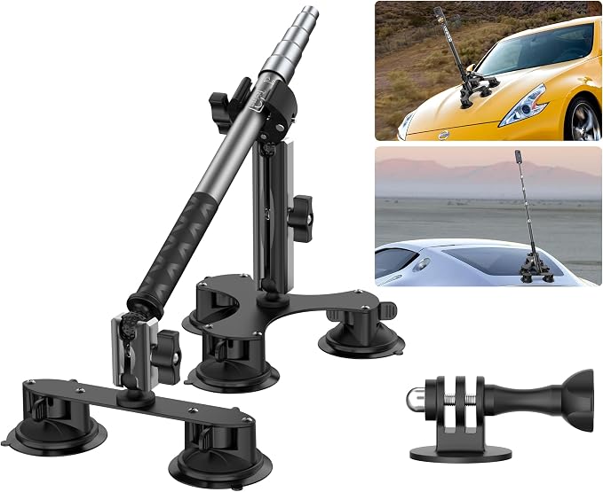 Suction Car Mount for Insta360 x5/X4/X3/X2/GO 3/ONE/GoPro Max-59 Lockable by Taisioner
