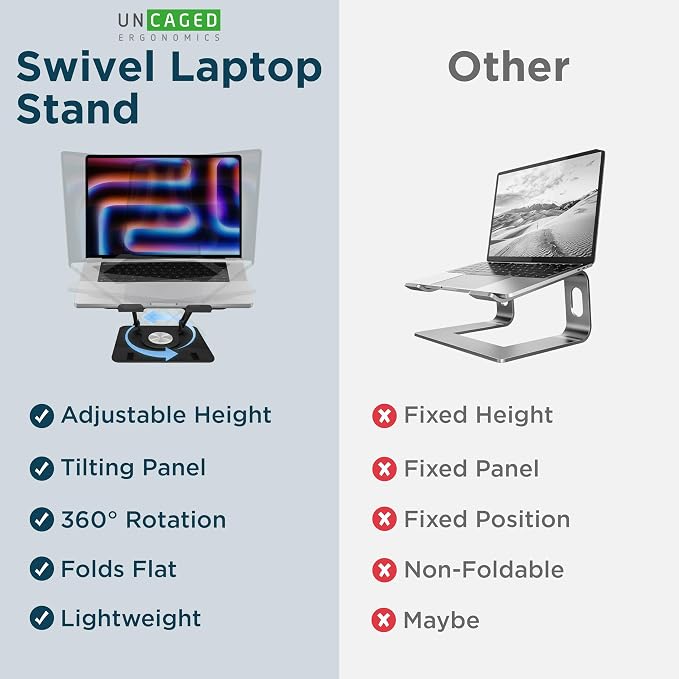 Uncaged Ergonomics Swivel Laptop Stand - Image 5
