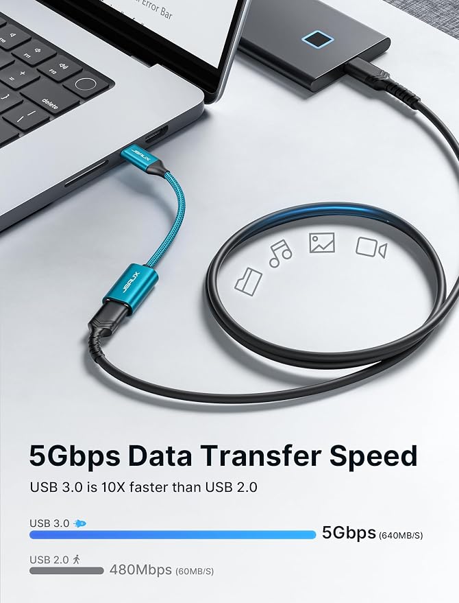 JSAUX USB C to USB 3.0 Adapter, Type C Male to USB Female OTG Cable Compatible - Image 2