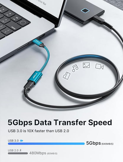 JSAUX USB C to USB 3.0 Adapter, Type C Male to USB Female OTG Cable Compatible - Image 2
