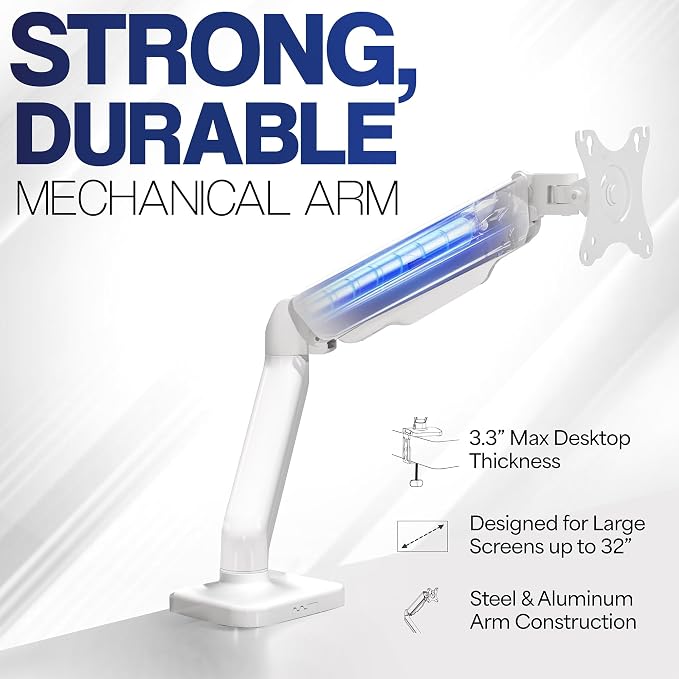 VIVO Single 17 to 32 inch Monitor Height Adjustable Counterbalance Mechanical - Image 3