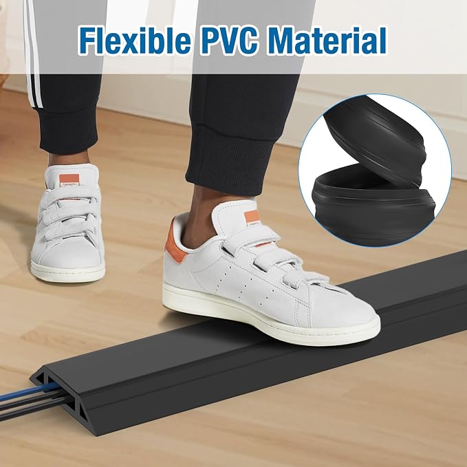 Eapele 4 ft Floor Cord Cover Heavy Duty Cable Protector, Prevent Trip Hazard - Image 5
