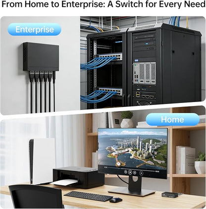 MT-VIKI 5 Port Gigabit Ethernet Switch, Unmanaged Network Switch Splitter - Image 7