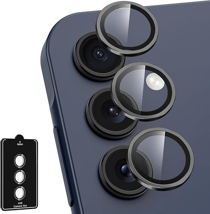 for Samsung Galaxy A35 5G Camera Lens Protector, Individual Metal Ring Tempered by Btscase