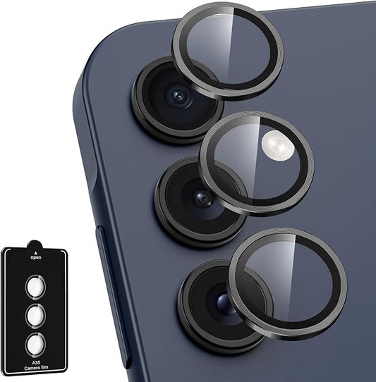 for Samsung Galaxy A35 5G Camera Lens Protector, Individual Metal Ring Tempered by Btscase