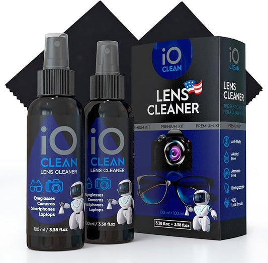 Eyeglass Lens Cleaner – Kit for Glasses, Touchscreens, Computer Monitors by iOCLEAN