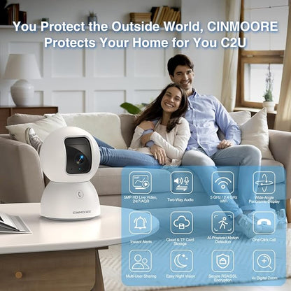 3K Indoor Camera with 64GB Card, Human/Pet/Facial AI Detection, Dog/Cat/Pet - Image 6