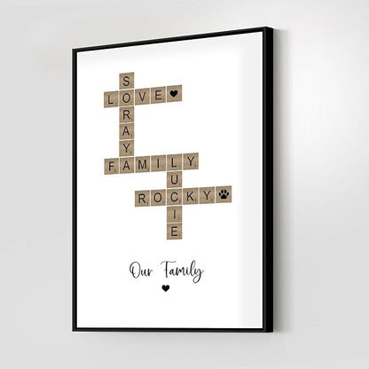 Personalized Family Crossword Scrabble Poster Canvas - Image 6