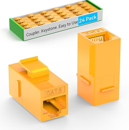 CAT6 RJ45 Keystone Coupler, Cat6 Keystone Jack Female to Female, Cat 6 Inline by Unknown
