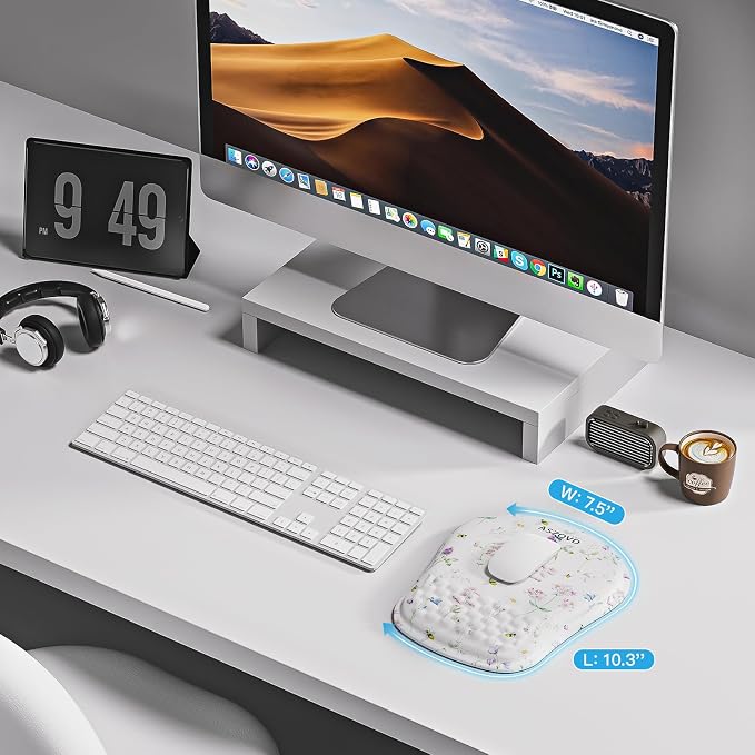 Mouse Pad with Wrist Rest, Ergonomic Mousepads with Wrist Support, Soft Lycra - Image 5