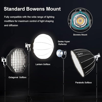 GVM 150W RGB Video Light Kit, 2700K~7500K Bi-Color LED Video Light Photography - Image 4