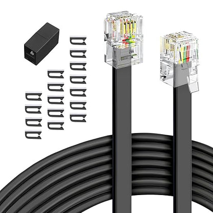 moeverEX Phone Extension Cord 25 Ft, Telephone Cable by moeverEx