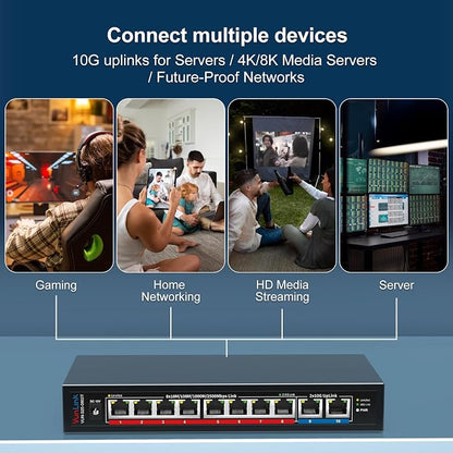 10Gb Ethernet Switch with 8 x 2.5GbE RJ45 + 2 x 10GbE RJ45 Ports, VunLink 10 - Image 6