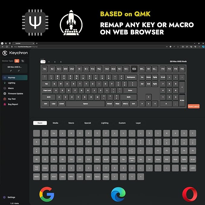 Keychron Q6 Max QMK/Launcher Wireless Bluetooth/2.4 GHz/USB-C Wired Custom - Image 3
