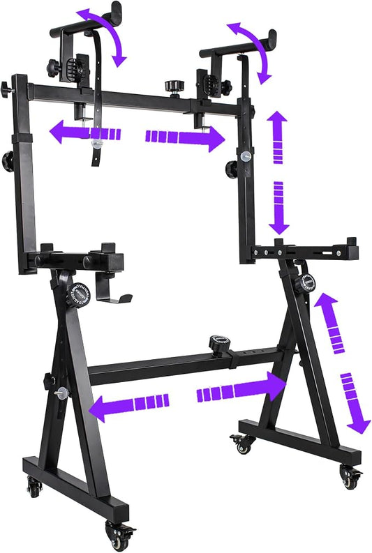 Dual Piano Keyboard Stand with 2nd Tier by Halostand