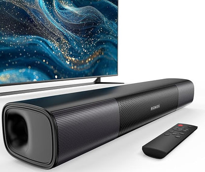 Sound Bar for Smart TV, Bass Boost and Crisp Vocals, Optical/AUX/Wall Mount by RIOWOIS