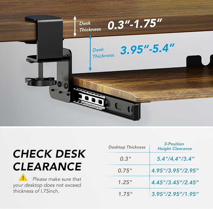 AX WABER Keyboard Tray Under Desk Pull Out - Image 4