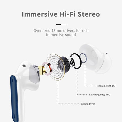Wireless Earbuds, 4 ENC Noise Cancelling Mic Wireless Earphones 40H, in-Ear - Image 4