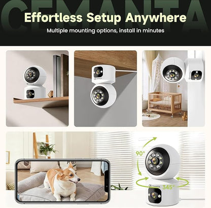 4MP Security Camera Indoor, Free Cloud Storage, Dual-Len Baby & Pet Cam - Image 9