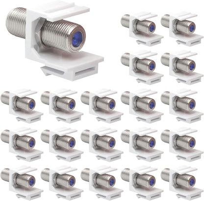 VCE Coax Keystone Jack Insert 3GHz Coaxial Cable Connector, F-Type RG6 Cable by VCE