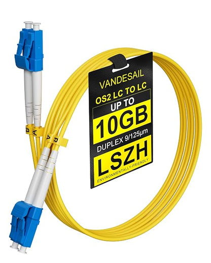 LC to LC Fiber Patch Cable Single Mode OS2, 150FT Fiber Cable, Individually by VANDESAIL