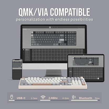 EPOMAKER Galaxy100 QMK/VIA Wireless Gaming Keyboard, Aluminum Shell, Pre-Lubed - Image 4