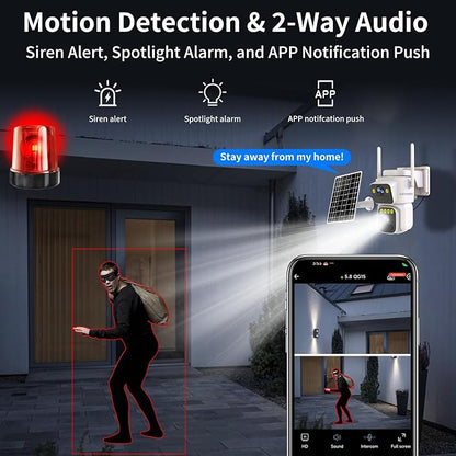 Luovisee Solar Security Cameras Outdoor Wireless, 2.4G/5G WiFi Cameras - Image 5